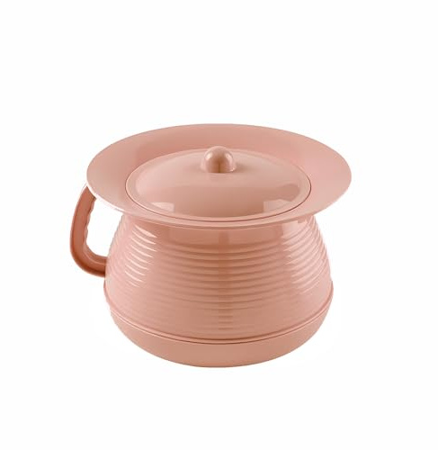 OOCOME Chamber Pot Bedpan Urinal Bottle Urine Pots Potty Pee Bucket Bedside Urinal with Lids to Prevent Odors, Suitable for Kids, Women and Men (Pink)