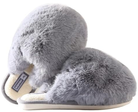 JOMIX Zapatillas Casa Mujer Invierno con Peluche Comodas Pantuflas Mujer Cerradas con Felpa Calientes Zapatillas Mujer Casa Interior Exterior