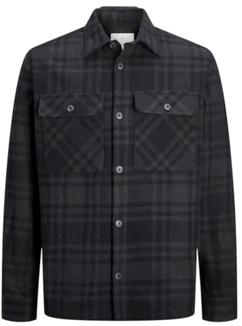 JACK & JONES herr Jprraymond Melange Check Overshirt Ls Sn skjortjacka (2-pack)