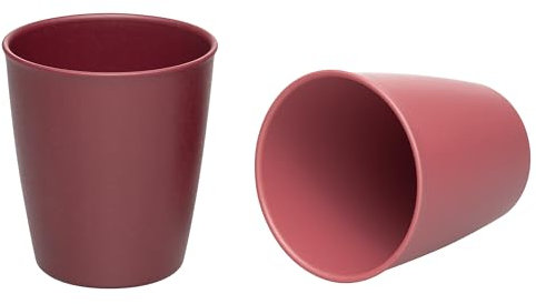 nip Green Öko Baby- und Kindertrinkbecher ab 1 Jahr, bruchfest, mikrowellen- und spülmaschinengeeignet, BPA-frei, ohne Melamin, nachhaltig, 2er Set, Rot