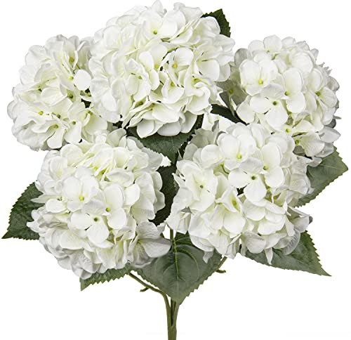 Hortensias artificiales grandes flores artificiales hortensias, flores artificiales como reales, hortensias artificiales de plástico para baño, salón, decoración del hogar, arreglo floral, color