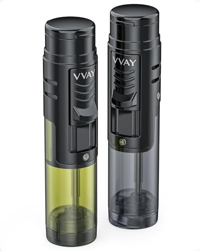 2 Pcs, VVAY Sturmfeuerzeug Jetflamme 1 Flammen - Gas Nachfüllbar - ohne Gas Geliefert