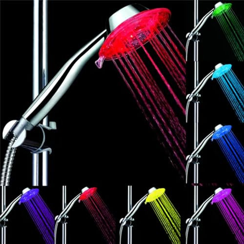FUUBAMB00 LED Shower Head Handheld Bathroom Showerheads 7 Color Light Shower Head Changes Automatically According to Water Temperature