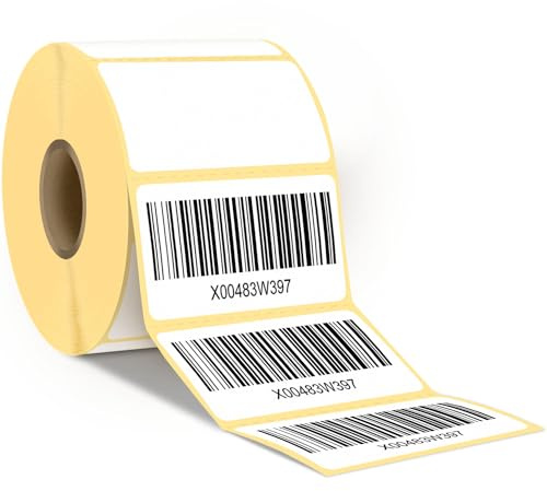 Etichette termiche (2 x 1) 2000 etichette rotolo 50 x 25 mm Red Ember Direct Barcode adesivi per spedizione ed etichettatura – autoadesive, multiuso, compatibili Rollo, Dymo, Zebra, bianco (grado