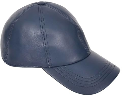 Cappello da baseball in vero cuoio regolabile, sportivo, casual, tinta unita, cappello estivo e invernale, Marina Militare, Taglia unica