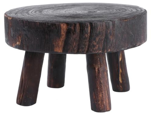 Gogogmee Solid Wood Flower Stand Decorative Shelf for Plant Display Burnished Copper Finish for Home Garden Office Use