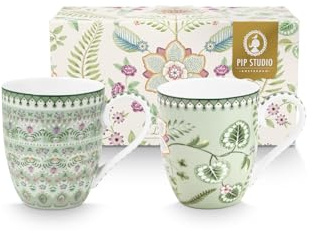 Pip Studio Lily&Lotus Light Green - Vaso (450 ml, XL, 2 unidades)