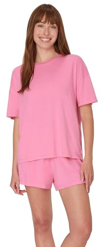 Hanes Women's Originals 2 Piece Lounge Set, Comfywear Supersoft Boxy T-Shirt & Sleep Shorts Loungewear Set
