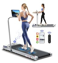 BLACK LORD Löpband med handtag 2,2 hk – Löpband med hastighetskontroll 1–12 km/h för hem, kontor och gym, elektrisk motionscykel för promenader, jogging (silver)