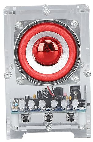 ViaGasaFamido -högtalare Electronic Kit, Creative Home Stereo Project Kit med lödfärdighetsträning. Unik Akrylskaldesign, Rolig inlärningsupplevelse. Nivåindikation, 5W (Färdig produkt)