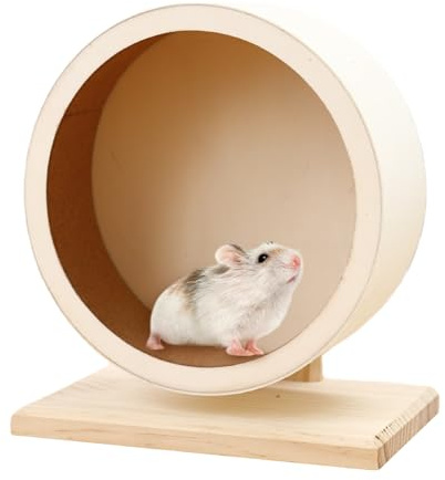 Roue en bois pour hamster Ø 15 cm avec silentpads Accessoires hamster Roue en bois pour Totoro Mouse, hamster nain, écureuil, chinchilla, gerbille, petit animal domestique