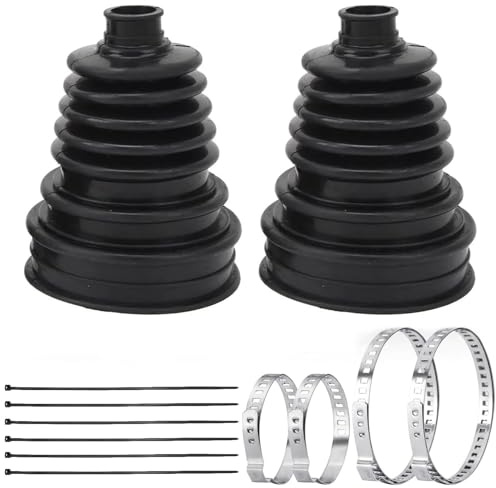 2 Stück Achsmanschetten, Antriebswellenmanschetten Zum Kleben Mit Klemmen, Faltenbalg Für Gelenkwelle Und Antriebswelle, Schwarz Silikon Manschetten Set Inklusive Kabelbinder