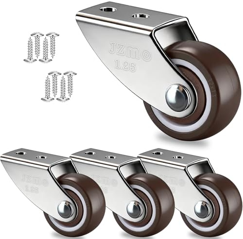 4 Stück Möbelrollen Klein, Rollen Für Möbel, 32mm 80KG Gummi Laufrollen mit Stahloberplatte, Leise Bockrollen, Kleine Rollen für Möbel, Schränke, Werkzeugkisten, DIY-Projekte und Kleingeräte
