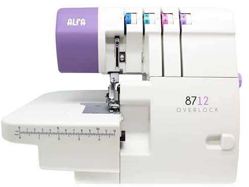 ALFA Surjet domestique 8712, 2/3/4 fils, avec servomoteur sans balais, économe en énergie (jusqu'à 70%), 1300 ppm/plage de travail étendue