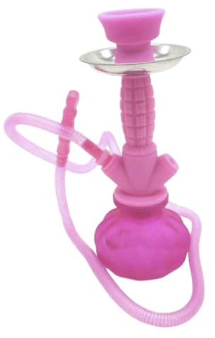 Horus Artesanía de Egipto SHISHA NARGUILE vattenpipa 27 cm vattenpipa, rostfri och tvättbar mast för användning var som helst, nikotinfri (rosa)