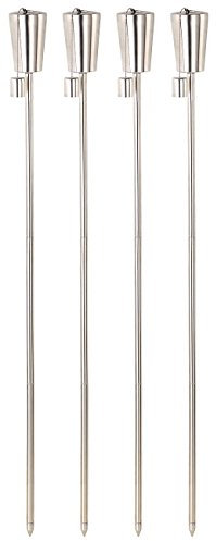 Carlo Milano Ölfackeln: Edelstahl-Gartenfackel Amor, rostfrei, 280 ml,110 cm, 4er-Set (Ölfackeln Edelstahl, Ölfackel Garten, Beleuchtung)