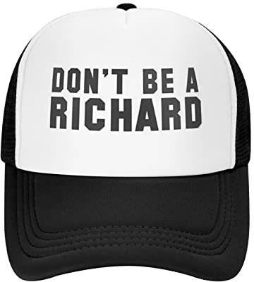 Waldeal Don't BE A Richard Funny Gag Joke Party Mesh Adjustable Vintage Truckers Cap Black