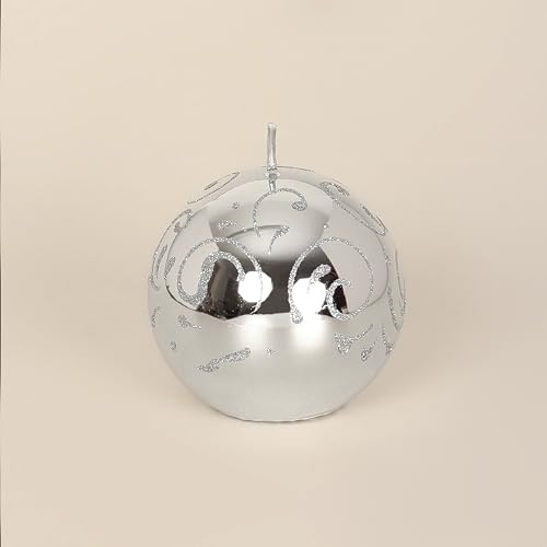 G Decor - Candele Scintillanti in Argento, Candela sferica Color Argento