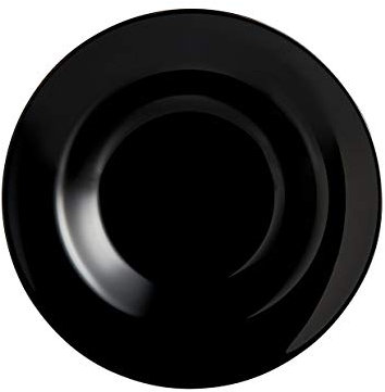 Lot de 6 Assiettes à pâtes en Verre trempé Noir - Ø 28 cm