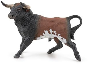 PAPO - Figura Toro Spagnolo - Giocattolo per Bambini dai 3 Anni - Animale della Fattoria Realistico - Dipinto a Mano - Collezione La Vita in Fattoria - Plastica Resistente e Dettagliata - 51183