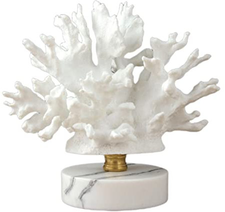 COOKOE Kunstharz-Figur, weiße Koralle, Schreibtisch-Ornament, Geschenk-Statue, Regal