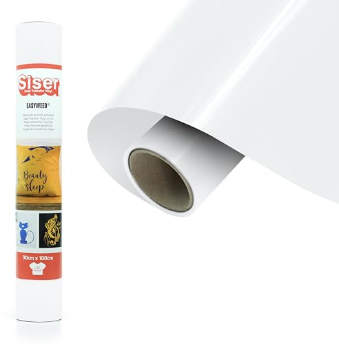 Siser® EasyWeed® Blanc opaque, 30 cm x 1 m, Film thermocollant à transfert thermique pour personnaliser les textiles, loisirs créatifs, certifié VeganOk et Oeko-Tex Standard 100 classe I