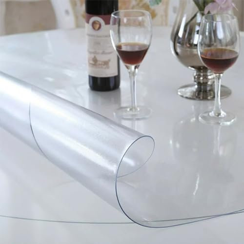 Rund Matt Transparent Folie Für Tisch 78cm - Tischdecke Meterware, Dicke 2mm - öl- Und Wasserabweisend Anti Fouling Tischdecke Weiß, Tischdecke Outdoor Wetterfest, Matt 2mm