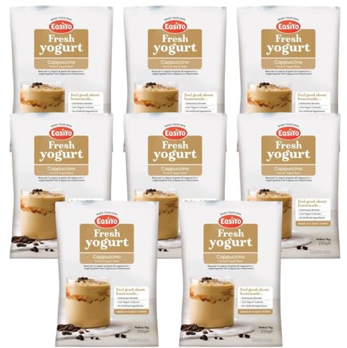 EasiYo Yogurt Cappuccino, 8 Pack | Each Bag Makes 1 kg Yoghurt