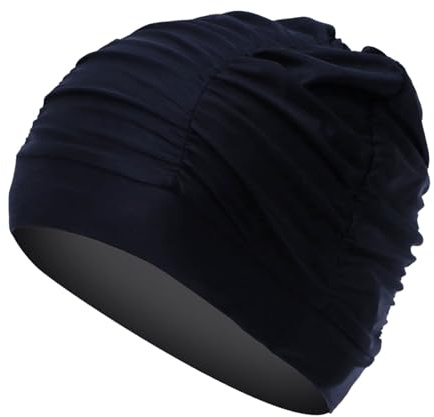 Women Swimming Cap Bathing Long Hair Or Short Hair Turban Cap Elastic Swimming Cap Headbands Men Thin (Dark Gray, One Size)