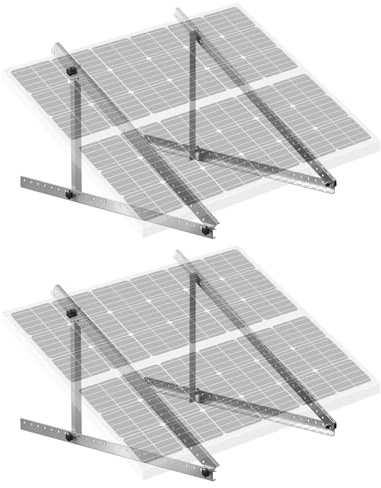 VEVOR Support Panneau Solaire, 114 cm, Fixation Panneau Solaire de 100-400 W Inclinable Réglable 0-90°, Lot de 2, Aluminium Léger, Pieds Pliables pour Camping-car, Toit, Bateaux, Système Hors Réseau