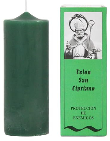 Velón Preparado de San Cipriano – Protección Espiritual y Limpieza Energética | Vela Ritualizada Contra Energías Negativas y Hechizos | Hecho a Mano con Hierbas | Incluye Instrucciones y Oración