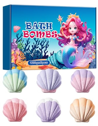 Bolas De Sal Para Baño En Forma De Concha - Set De 6 Unidades, Bombas De Baño Relajantes Con Aroma Natural, Hidratantes Para Piel Seca, Alivia El Estrés Bath Salt Ball Set