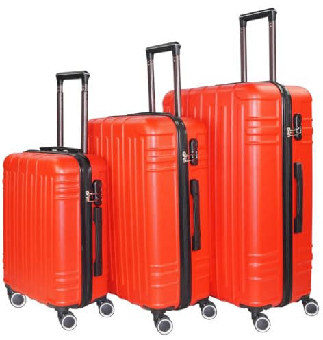 Genérico WSPack Juego de Maletas 3 Piezas | Maleta de Mano 55cm | Maleta Mediana 66cm | Maleta Grande 76 cm (Red)