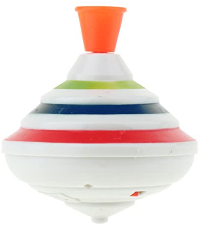 Lawnrden Giocattoli rotanti, trottola da Spingere Verso Il Basso con luci Colorate e Musica, Giocattolo con mollette per Bambini con pila a Bottone