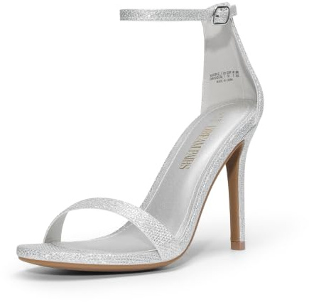 DREAM PAIRS Women's Heeled Sandals - Classic Comfort | Round Open Toe Heels, Ankle Strap, Dressy Sexy Summer Shoes for Wedding Party