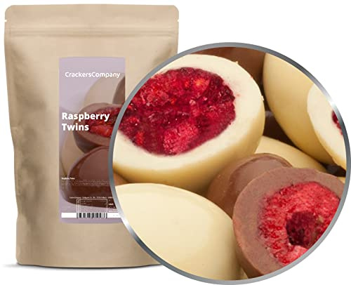 1 x 500 g frystorkade hallon i finaste vita och ädla mjölkchoklad tillverkad i Tyskland premiumkvalitet