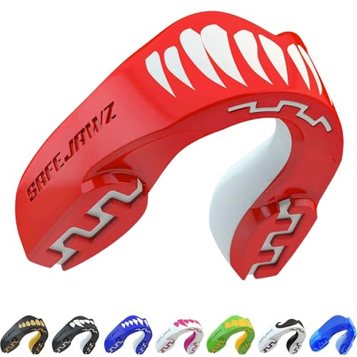 SAFEJAWZ Protector bucal adultos y niños para todos los deportes de contacto, incluidos rugby, MMA, artes marciales de kickboxing, judo, hockey y boxeo (Viper, Júnior (Hasta 11 Años))