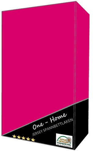 one-home 2er Pack Spannbettlaken Bettlaken pink Magenta 90 x 200 cm - 100 x 200 cm Jersey