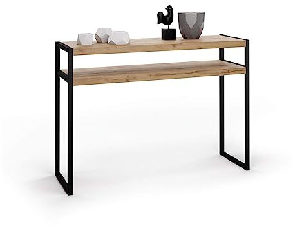 MOBILI FIVER, Mesa Consola Luxury, Color Madera rústica, Aglomerado y Melamina/Hierro, Consola recibidor, Made In Italy