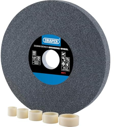 Draper 99571 Meule d'établi en oxyde d'aluminium 60 g (200 mm x 25 mm)