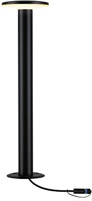 Paulmann 94723 Plug & Shine LED Außenleuchte Pollerleuchte Plate Einzelleuchte IP44 2200K 7W Anthrazit rund dimmbar Goldlicht Kunststoff