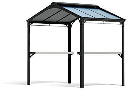 Canopia by Palram Pavillon wasserdicht Austin 2400 Gartenpavillon stabil und Winterfest 2.4x1.8 m Alu Schwarz