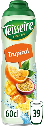 Teisseire Sirop Tropical Fruits Exotiques pour Boisson Rafraîchissante, Cocktails, Bidon Recyclable 60cl