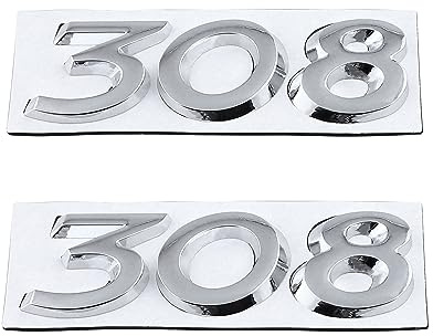 308 Emblema Calcomanías para coche, accesorios de coche, insignia para guardabarros automotriz (plateado)