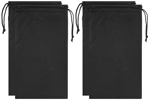 PATIKIL Esquí Gafas Bolsa, 4 Paquete Microfibra Bolsa Protector Almacenamiento Estuche Funda con Cordón para Nieve Gafas, Cámara Lentes