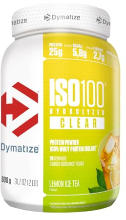 Dymatize ISO 100 Hydrolized Clear Lemon Ice Tea 900g Whey Protein Powder