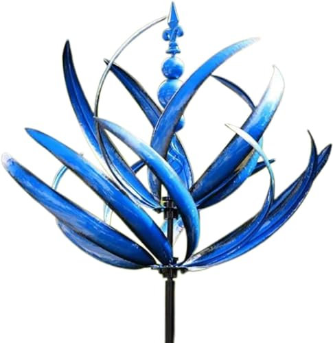 Moulin À Vent Jardin, Moulin À Vent en Métal, Moulin À Vent Jardin Exterieur Rotatif À 360 Degrés, Eolienne de Jardin, Spinner À Vent Dynamique 3D pour Jardins, terrasses, pelouses et patios