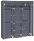 Bonnlo Canvas Wardrobe, Fabric Wardrobe Organiser, Foldable Coat Rack with 2 Clothes Rails for Bedroom, Dressing Room, 175 x 150 x 45 cm, Grey (Grey)