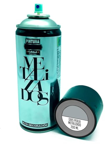 Acan Tradineur - Bote de Pintura en Spray - Fabricado en España - Ideal para Cualquier Superficie, Madera, Metal, Cartón, Piedra o Cerámica - Capacidad de 200 ML - Gris Perla Metalizado