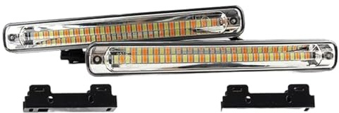 Phare Feu De Jour LED pour Voiture À Flux Séquentiel 12V, 2 Pièces, DRL + Clignotant Jaune, Feu Antibrouillard DRL Super Blanc Phares